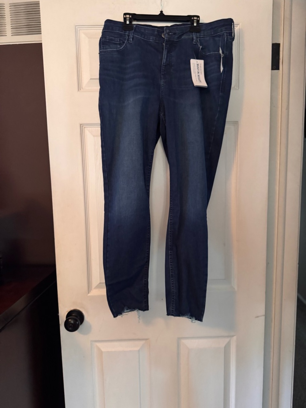 Old Navy Dark Blue Straight Leg Jeans with Raw Hem